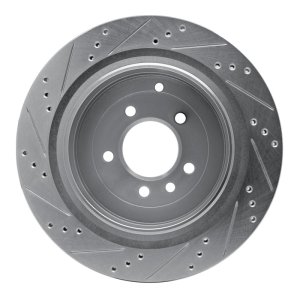 Land Rover LR4 Brake Rotor (1) - Rear Right - R1 Concepts - Drilled & Slotted - Silver - `05-`16